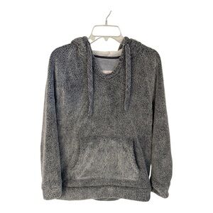 Cozy Gray Hooded Plush Pullover